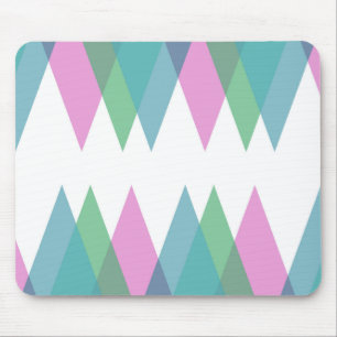 Pink and green triangles mouse mat