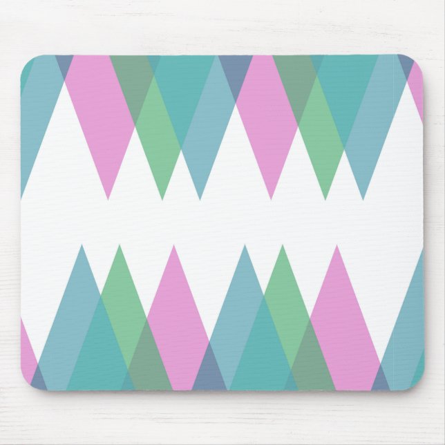 Pink and green triangles mouse mat (Front)