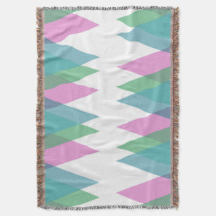 Pink and green triangles throw blanket