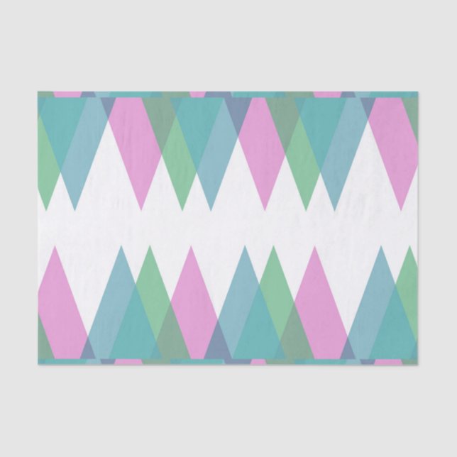 Pink and green triangles tissue paper (Front)