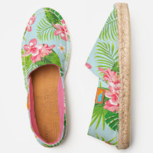 Pink and Green Tropical Palm Shoes