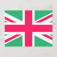 Pink and Green Union Jack Flag