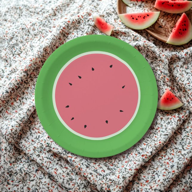 Pink and Green Watermelon Paper Plates (perfect way to add a pop of color and style to your summer bash!🍉)