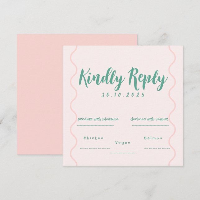 Pink and Green Wavy Wedding  (Front/Back)