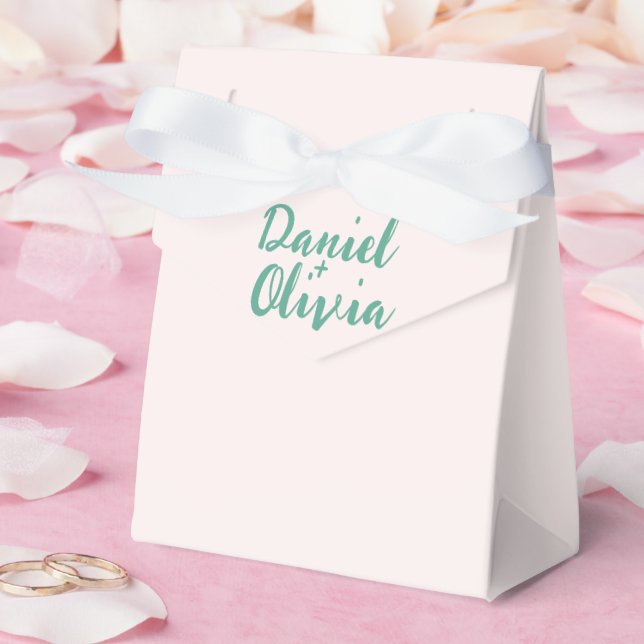 Pink and Green Wavy Wedding  Favour Box (Wedding)