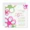 Pink and Green Wild Flowers Wedding Invitation