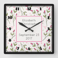 Pink and Green Wildflowers Pattern Wedding