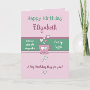 Pink and green with hearts and name card