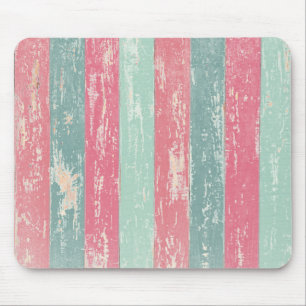 Pink and green wooden fence texture mouse mat