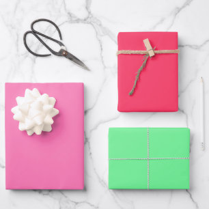 pink and Green Wrapping Paper Sheet