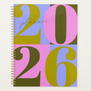 Pink and Greens Bold Year Colour Block Planner