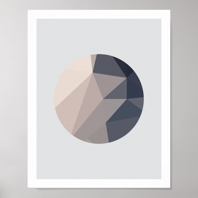 Pink and Grey Abstract Circle Poster 1 (Front)