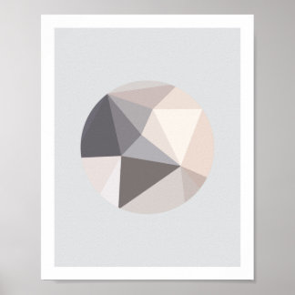 Pink and Grey Abstract Circle Poster 2