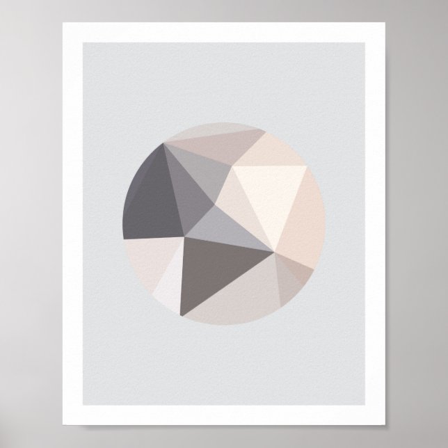 Pink and Grey Abstract Circle Poster 2 (Front)