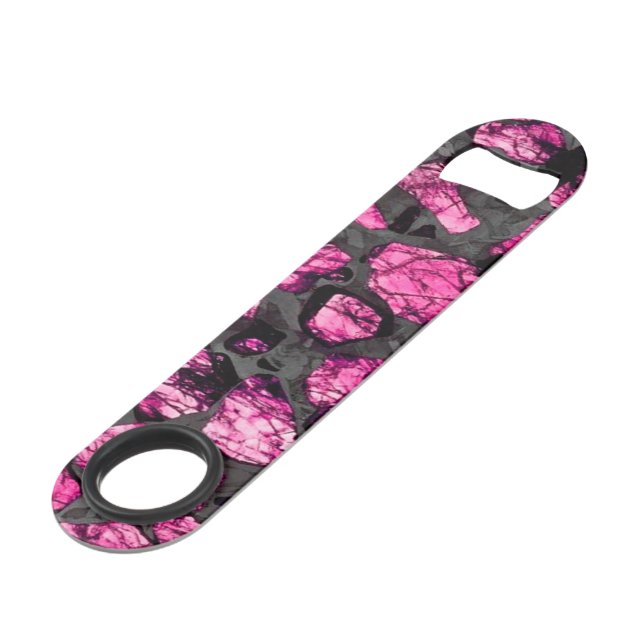 Pink and Grey Artistic Bottle Opener (Front Angled)