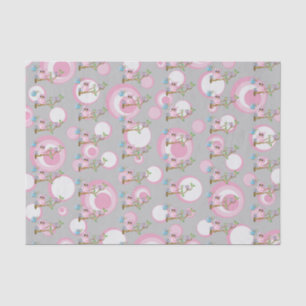 Pink and Grey Baby Owls   Shower Theme Tissue Paper