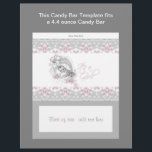 Pink and Grey Baby Shower Candy Bar Wrapper<br><div class="desc">Adorable grey and pink baby girl candy bar wrapper template. This cute vintage pink and grey baby girl it's a girl candy bar wrapper template fits a 4.4 ounce size candy bar. Simply trim the edges, cover your candy bar and apply glue. You can easily add your text and/or images...</div>