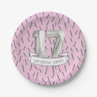 Pink and Grey Balloon Girls 17th Birthday Party