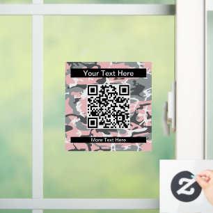 Pink and Grey Camo, Camouflage, Military, Army Window Cling
