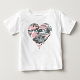 Pink and Grey Camouflage, Military, Army Baby T-Shirt