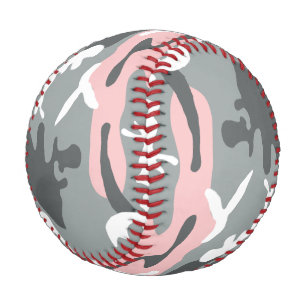 Pink and Grey Camouflage, Military, Army Baseball