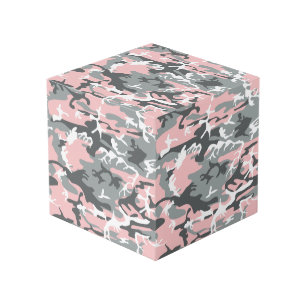 Pink and Grey Camouflage, Military, Army Cube