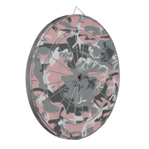 Pink and Grey Camouflage, Military, Army Dartboard