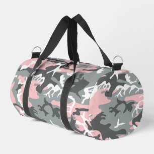Pink and Grey Camouflage, Military, Army Duffle Bag