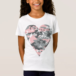 Pink and Grey Camouflage, Military, Army T-Shirt