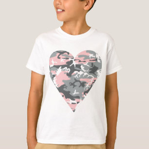 Pink and Grey Camouflage, Military, Army T-Shirt