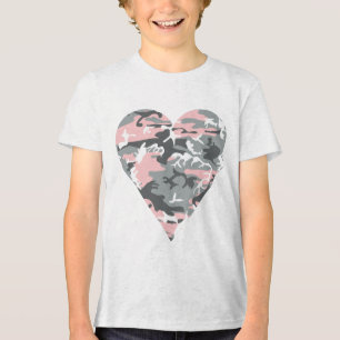 Pink and Grey Camouflage, Military, Army Tri-Blend Shirt