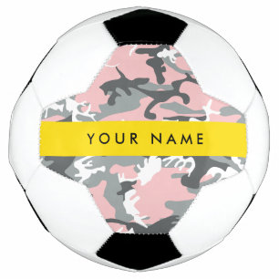 Pink and Grey Camouflage Your name Personalise Football