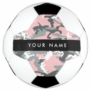 Pink and Grey Camouflage Your name Personalise Football
