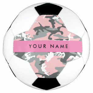 Pink and Grey Camouflage Your name Personalise Football