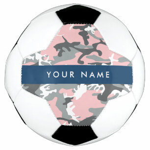 Pink and Grey Camouflage Your name Personalise Football