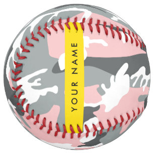 Pink and Grey Camouflage Your name Personalise Softball