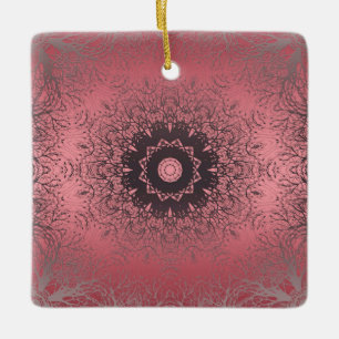 pink and grey ceramic ornament