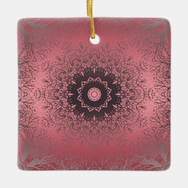 pink and grey ceramic ornament (Front)