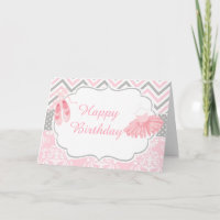 Pink and Grey Chevron Ballerina
