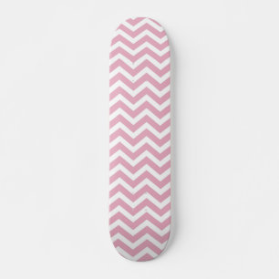 Pink and grey chevron skateboard