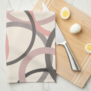 Pink and Grey Circles     Tea Towel