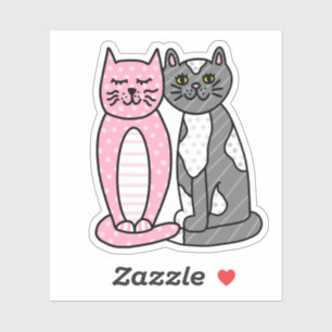 Pink and Grey Cuddly Cute Kitty Cats  