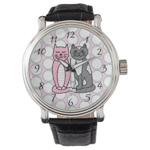 Pink and Grey Cuddly Cute Kitty Cats    Watch