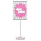 Pink and Grey Dachshund Nursery Home Office Lamp