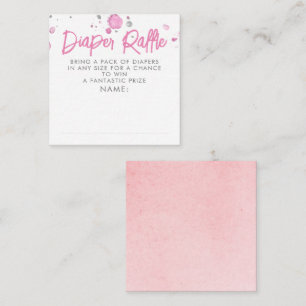 Pink and Grey Diaper Raffle Baby Shower Tickets Enclosure Card