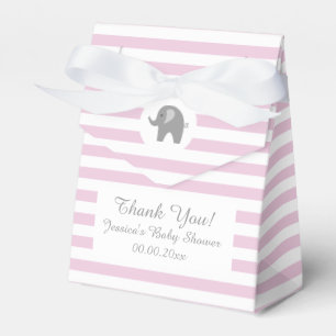 Pink and grey elephant baby shower party favour bo favour box