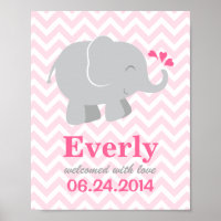 Pink and Grey Elephant | Modern Baby Girl Nursery