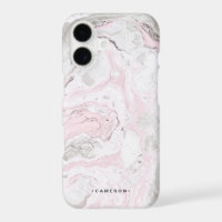 Pink And Grey Faux Marble Modern Personalised