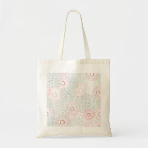 Pink and Grey Flower Burst Design Tote Bag