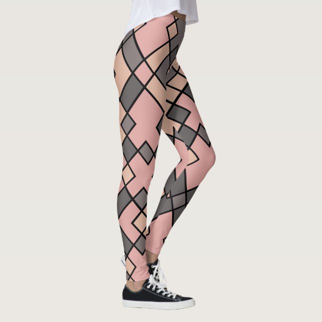 pink and grey gradient pattern leggings (Right)